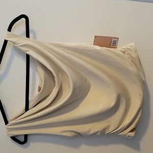 Cream Drape Neck Top